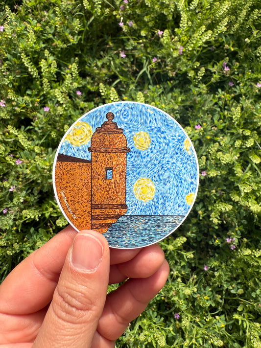El Morro, Puerto Rico inspired by Van Gogh's Starry Night Art Sticker