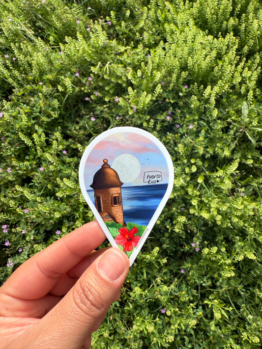 Old San Juan Sticker⎪Amapola Flower⎪Puerto Rico vinyl stickers⎪Water bottle and phone case stickers⎪Boricua⎪Hispanic and Latino Stickers